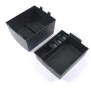 CDEFG front view of console tray showing precise fit and neat storage