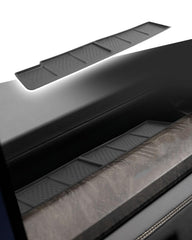 CDEFG front view of passenger dash tray mat protecting shelf