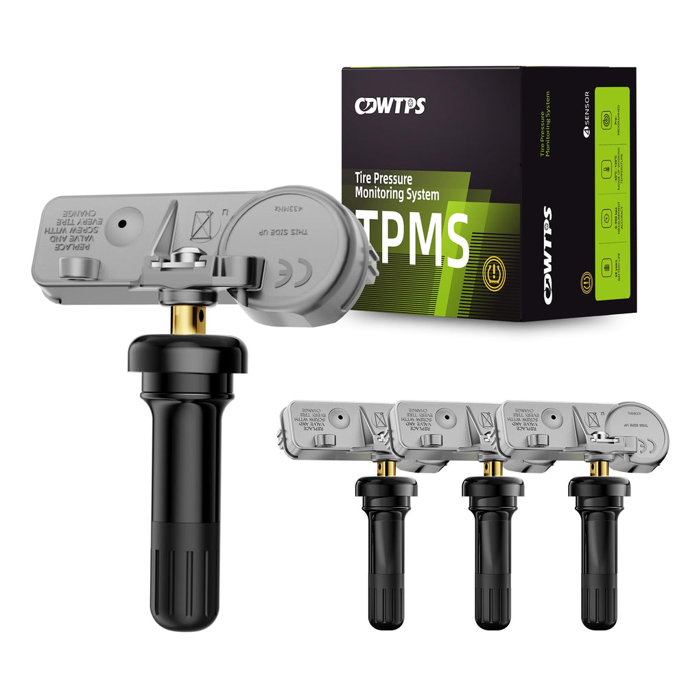 CDWTPS front packaging showing four pre-programmed TPMS sensors and benefits