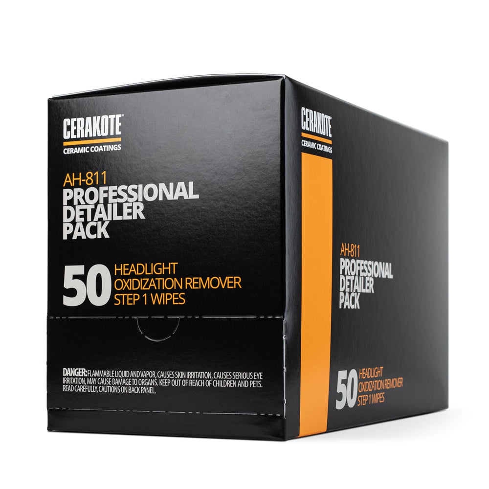 CERAKOTE front pack showing label and 50 professional wipes benefit speed