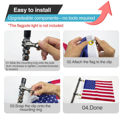 cezelux clip with rubber gasket protecting pole and ensuring secure grip