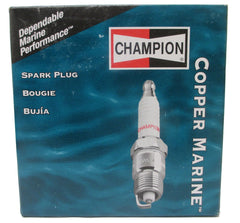 Champion spark plug pack front view showing four plugs and OEM part number for correct fit