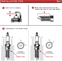 Champion QL78YC beside a ruler to show size and thread fit for correct engine compatibility