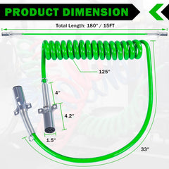 CheeMuii extended coiled 15ft cable demonstrating flexible long-tail reach