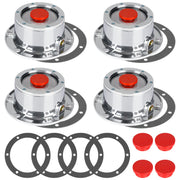 CheeMuii front view of four hub caps showing polished finish and seals for easy maintenance