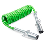 CheeMuii front view showing 7-way SAE J560 plug and green cable for reliable power