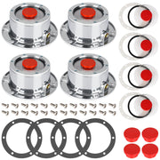 CheeMuii front hub cap showing polished aluminum finish and OEM fit benefit