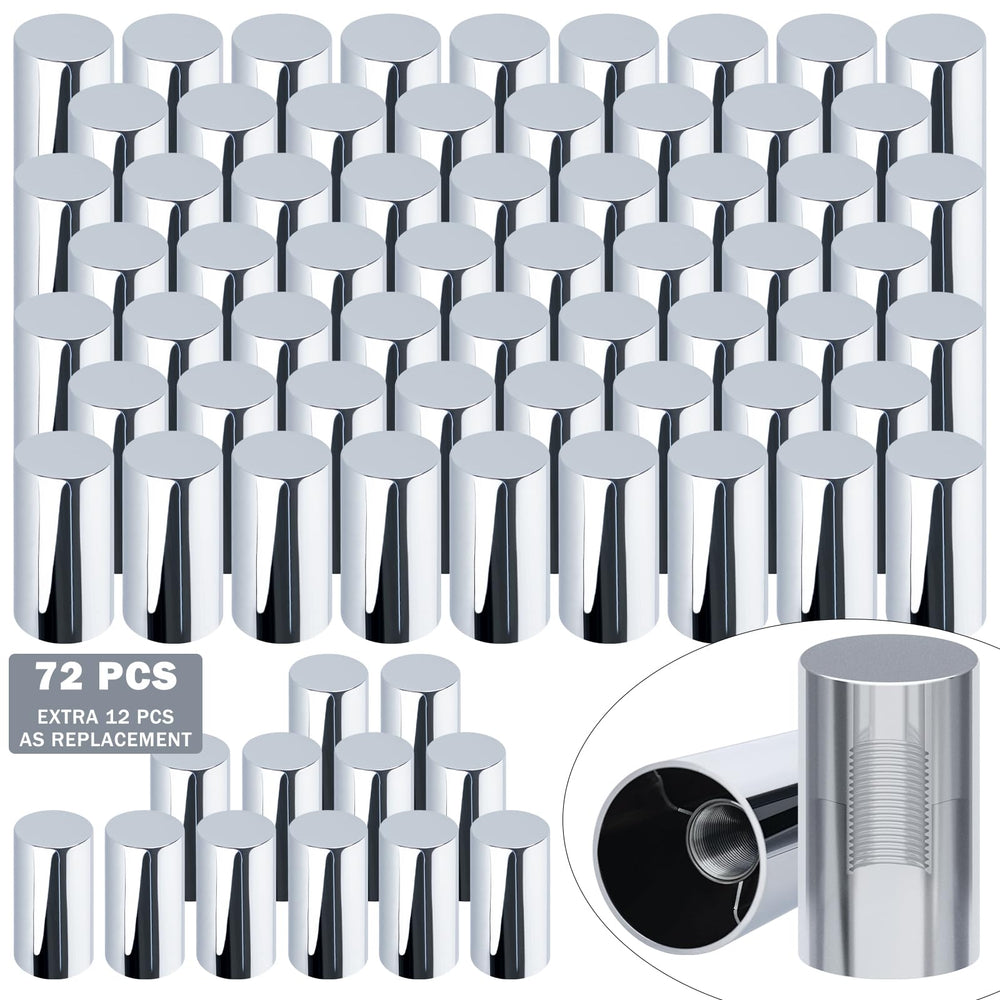 CheeMuii front view of 72pcs chrome lug nut cover kit for full replacement