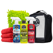 Chemical Guys clear zipper bag with full kit organized for portability and quick access