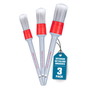 Chemical Guys front of set showing three brushes and case, neat storage benefit