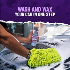 Chemical Guys thick clinging foam on car surface providing safe lift of dirt