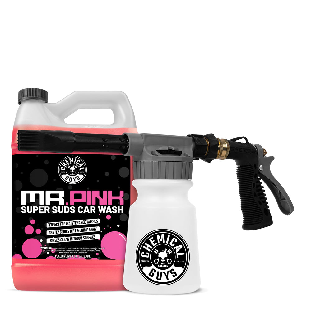 Chemical Guys Foam Blaster EZ front view showing easy hose connection and fast setup benefit
