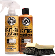 Chemical Guys front packaging of leather kit showing contents and benefits