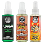 Chemical Guys three-bottle kit front view showing labels and scents benefit freshness