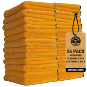 Chemical Guys front stack of gold towels showing neat pack and ready-to-use convenience