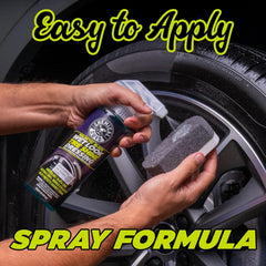 Chemical Guys close-up of tire wet sheen showing deep black reflective finish and protection