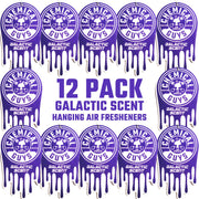 Chemical Guys front packaging showing 12-pack Galactic fresheners and bulk value