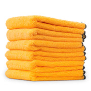 Chemical Guys gold towel folded front view showing plush texture for safe finish care