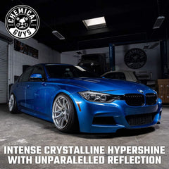 Chemical Guys HydroSlick buffed paint surface revealing mirror-like gloss and depth