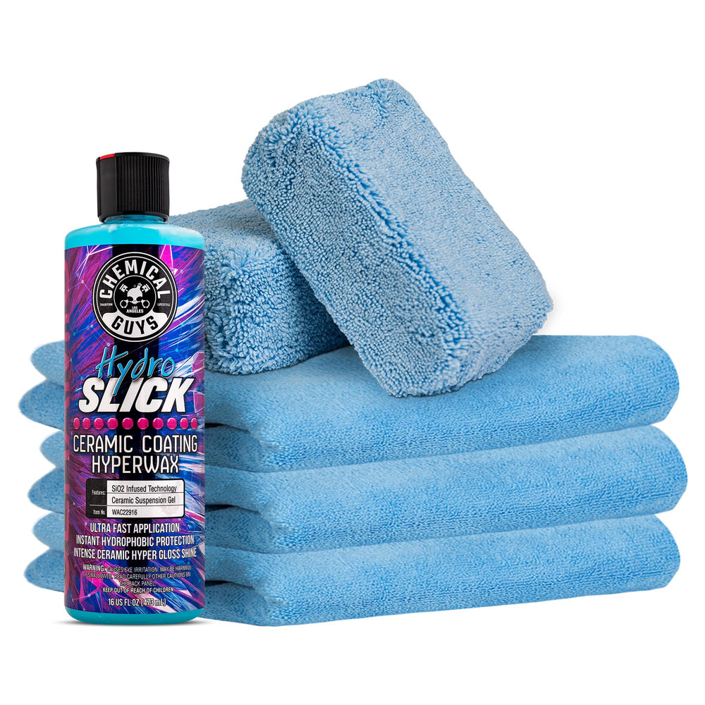 Chemical Guys front packaging showing kit components and benefit of easy ceramic protection