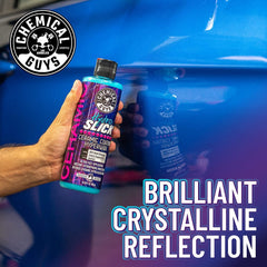 Chemical Guys HyperWax gel pouring from bottle illustrating user-friendly application