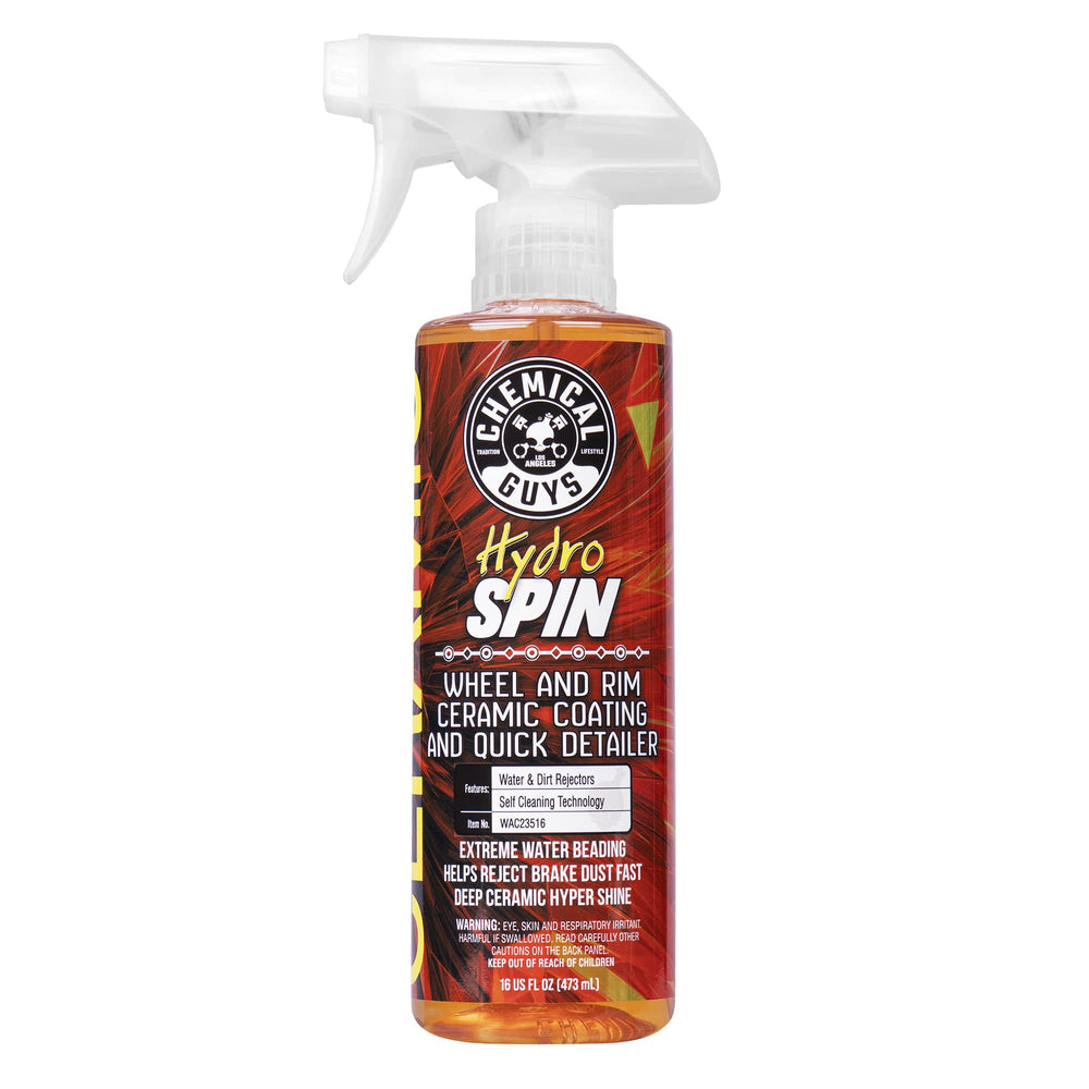 Chemical Guys HydroSpin front label showing product name and 16 oz size for fast identification and benefit
