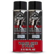 Chemical Guys aerosol front packaging showing two cans and branding benefits