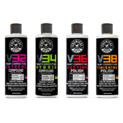Chemical Guys V Line front packaging showing four 16 oz bottles and benefits