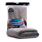 Chemical Guys front view showing towel size and brand, ideal for faster drying