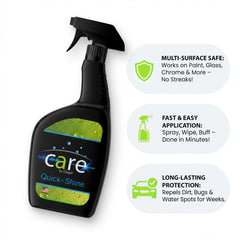 Cilajet spray action being applied to car panel for easy, fast detailing convenience