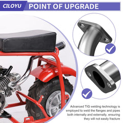 CILOYU close-up of GMB100 muffler interior thickness showing noise reduction advantage