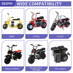 CILOYU installed on a mini bike engine demonstrating easy installation benefit