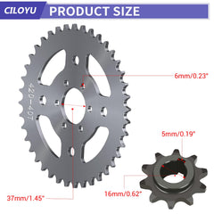 CILOYU close-up of sprocket teeth improving smooth chain engagement