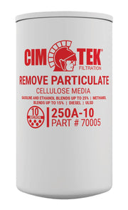 Cim-Tek front view of spin-on filter showing compact housing and model identification, protecting equipment
