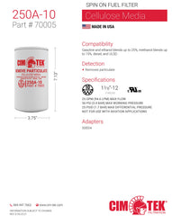 Cim-Tek filter installed on fuel line demonstrating in-use particulate protection for pumps