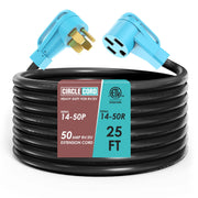 CircleCord front connectors showing 14-50 plugs and reliable connection benefit