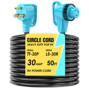 CircleCord front plug and receptacle showing secure connection and weather protection