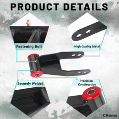 Citumo side profile shackle illustrating geometry and reliable 1–2 inch drop benefit