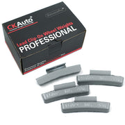 CKAuto front-packaging showing 25 coated 1.5oz clip-on weights and branding, prevents staining