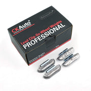 CKAuto branded box of 25 P-type lead clip-on wheel weights showing contents and benefit