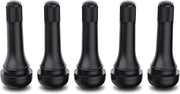 CKAuto TR414 front view showing black snap-in valve stems, durable replacement