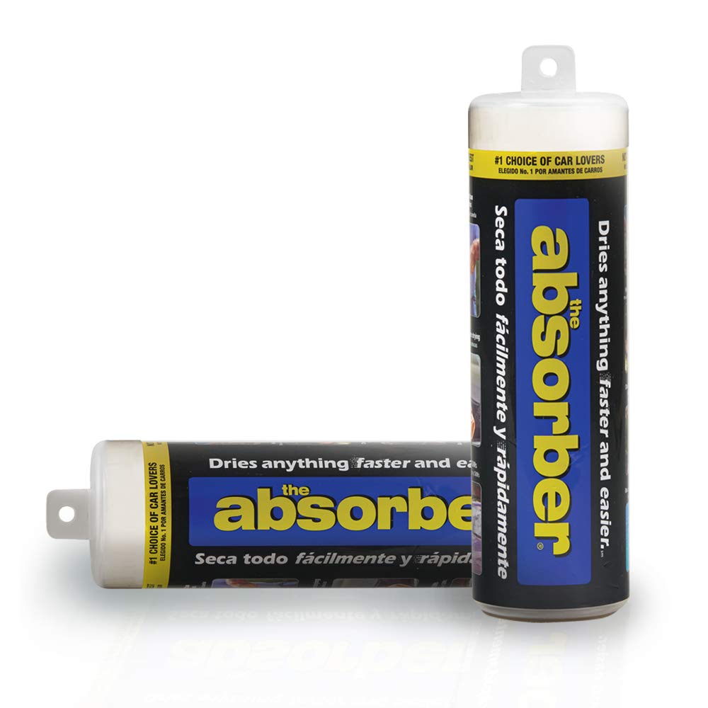 CleanTools Absorber front packaging showing two towels and tube, convenient storage benefit