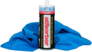 CleanTools absorber XL front view showing large blue drying chamois and benefit quick coverage