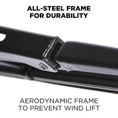 Clix Wipers steel frame detail demonstrating even pressure and long-lasting strength