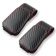 CMWWYFC front view of carbon fibre black clip showing sleek finish and neat storage benefit