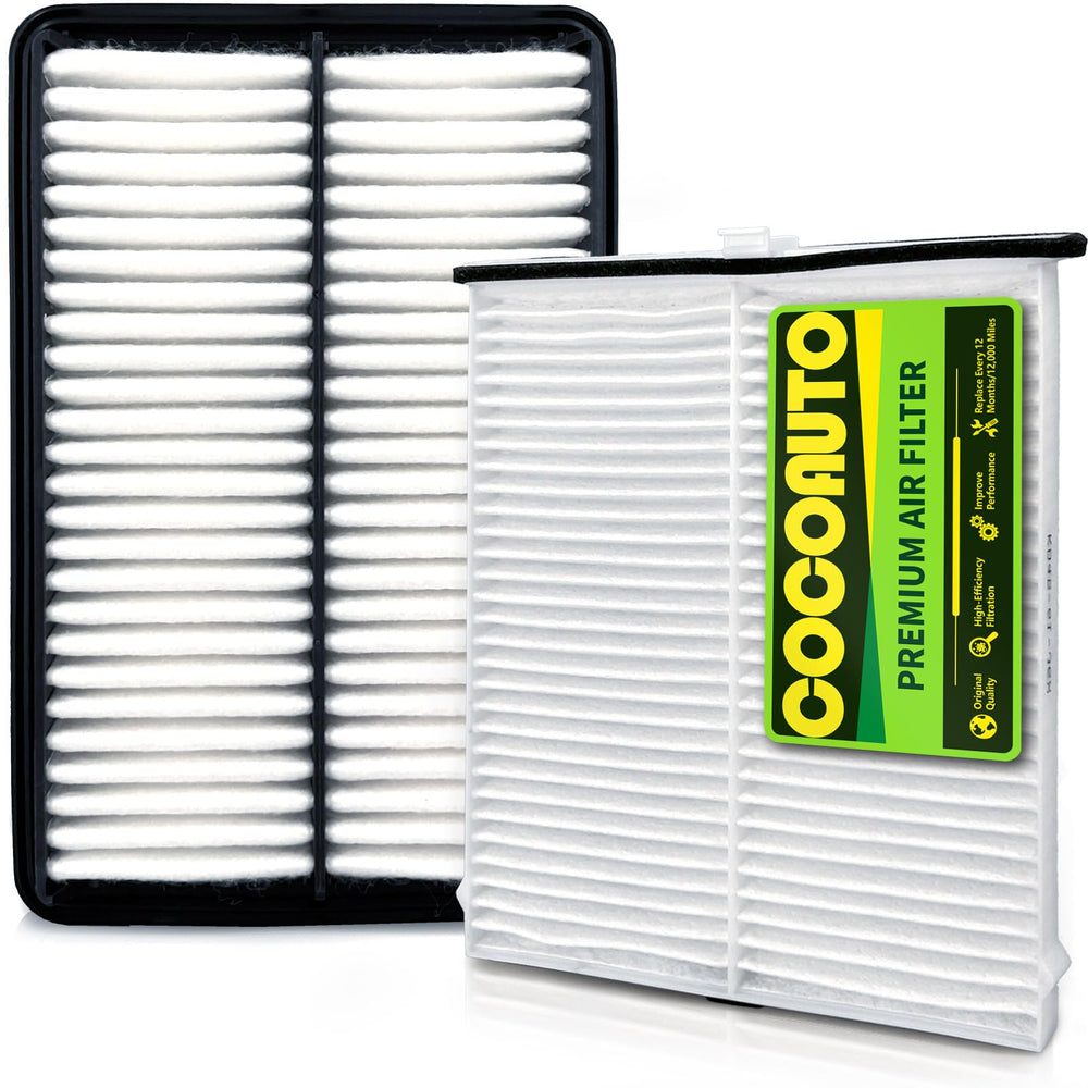 COCOAUTO cabin and engine filter kit front view showing complete set and benefits