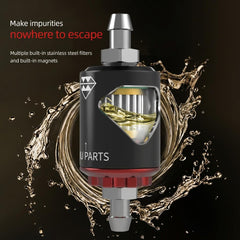 CocoMocart clear glass window displays trapped particles for quick inspection