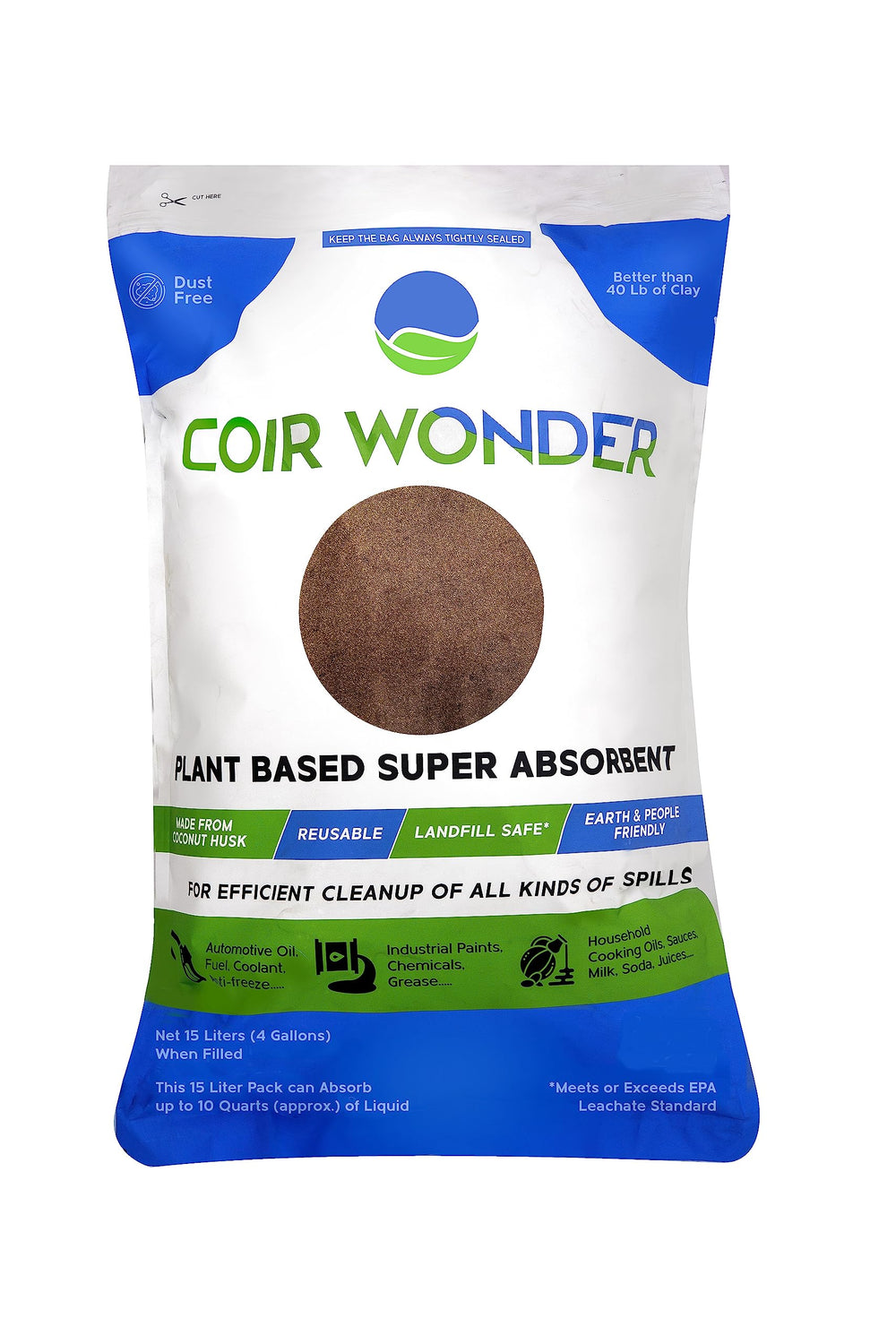 Coir Wonder front packaging showing product label and container benefit