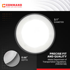 Command Electronics installed in an RV ceiling demonstrating flush recessed mount