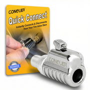 CONQUER front view of quick connect chuck showing secure attachment benefit